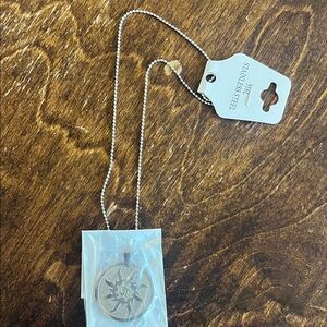 Stainless Steel Sun Pendant Necklace